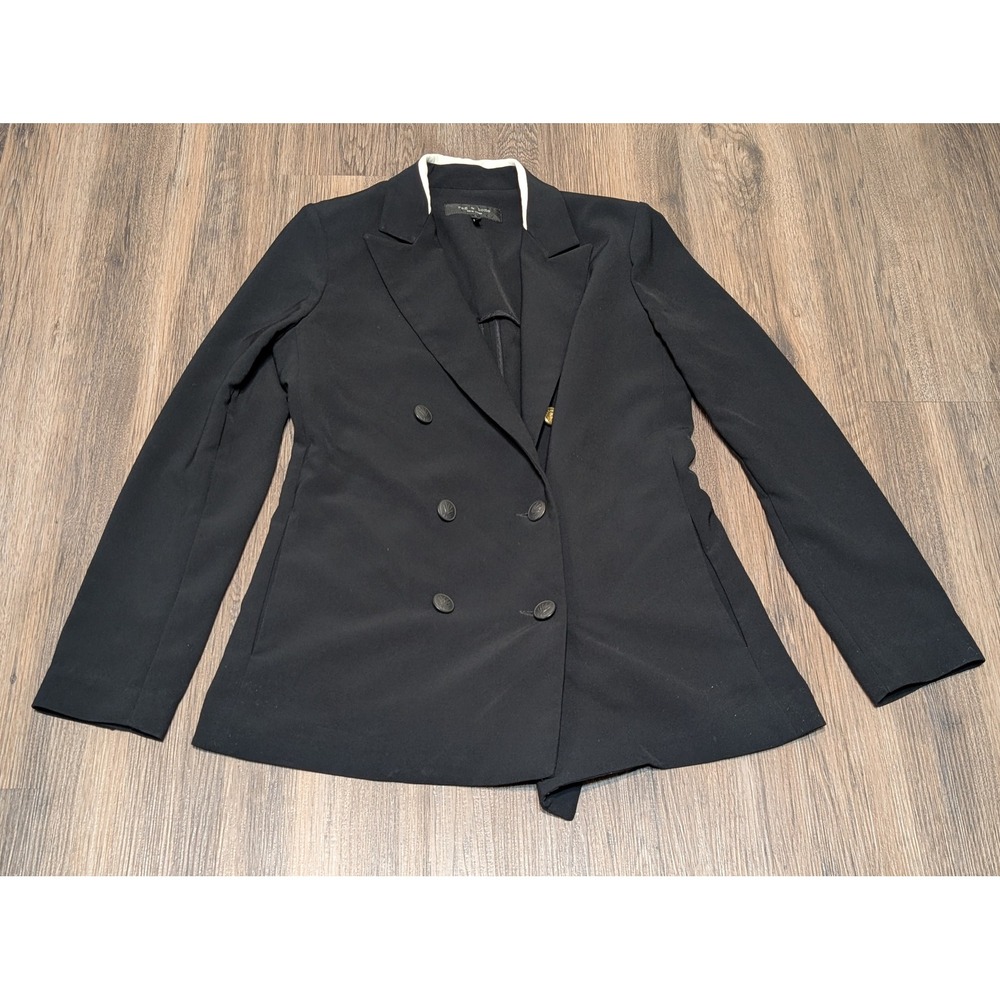 Rag & Bone New York Double Breasted Blazer Womens 4 Black Tailored Workwear